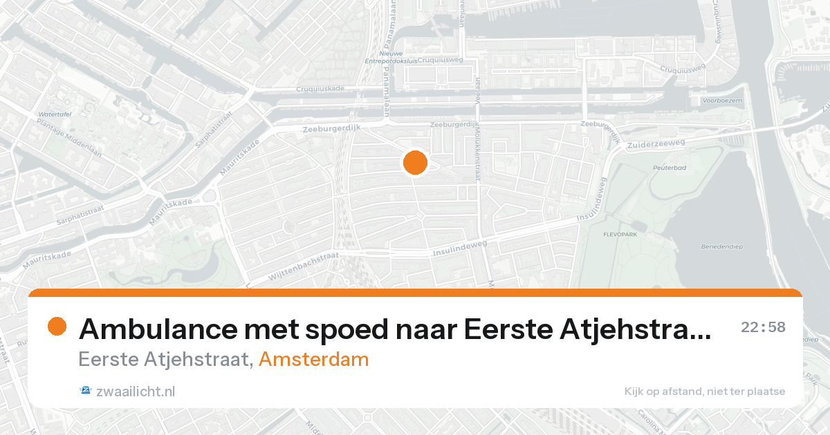 Ambulance met spoed naar Eerste Atjehstraat in Amsterdam — 17 aug 2026