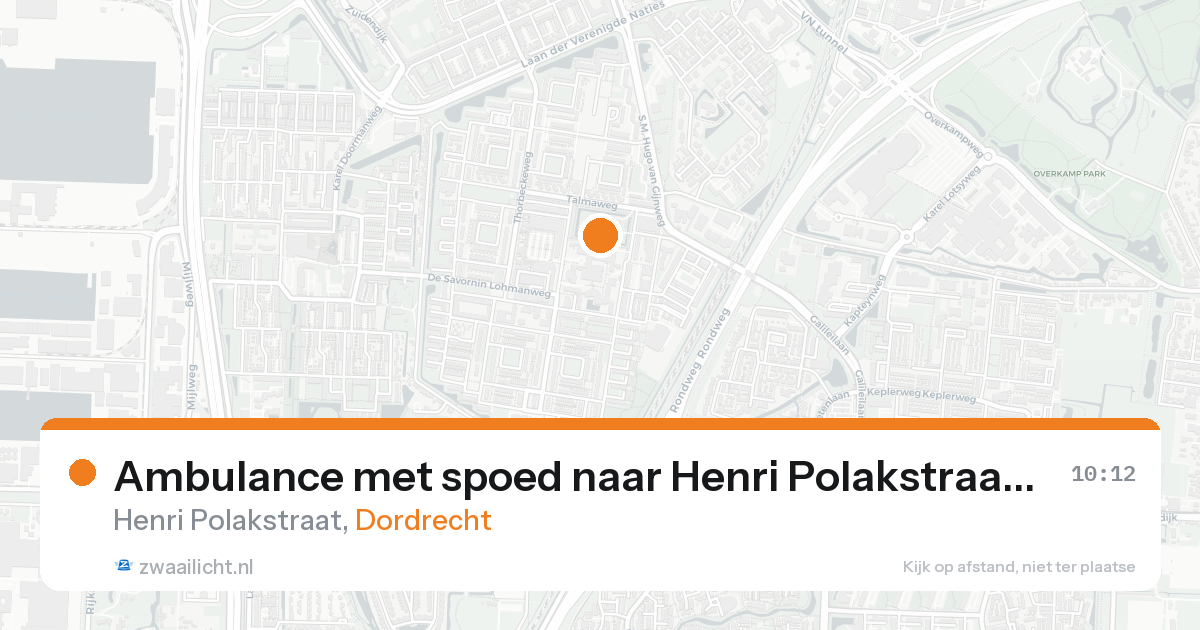Ambulance met spoed naar Henri Polakstraat in Dordrecht — 20 aug 2026