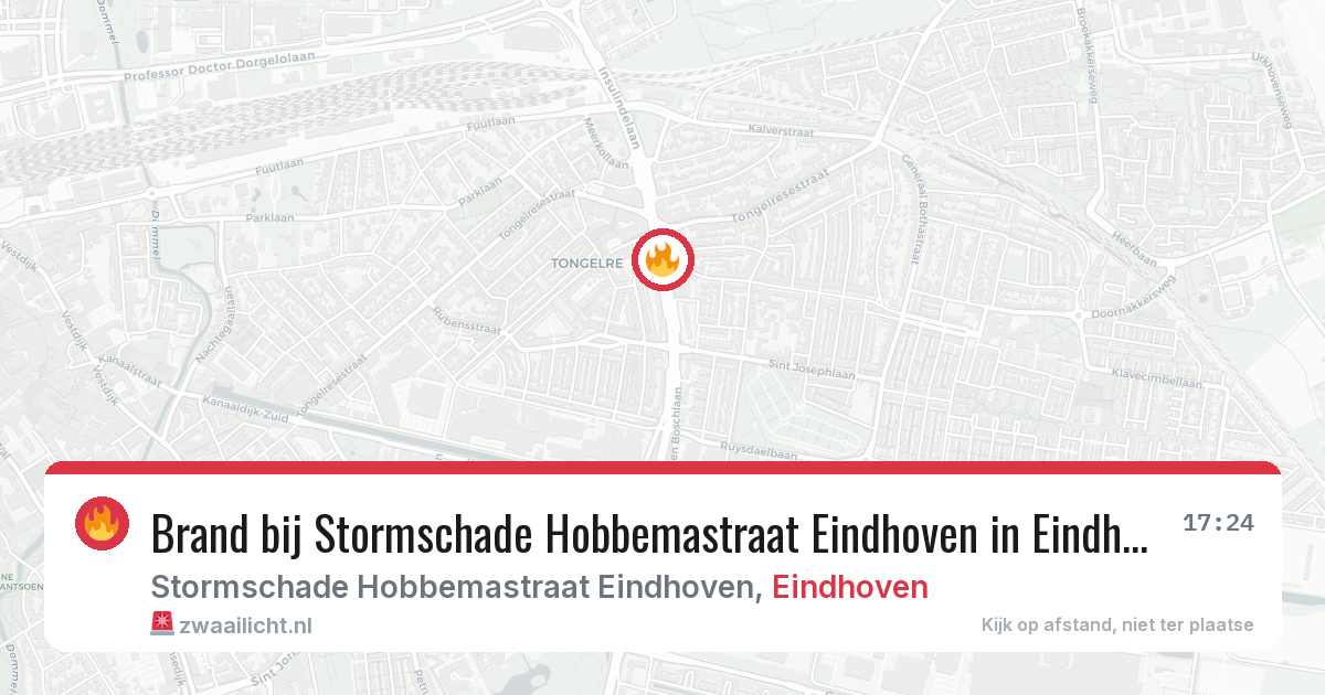 Brand bij Stormschade Hobbemastraat Eindhoven in Eindhoven — 19 jul 2026