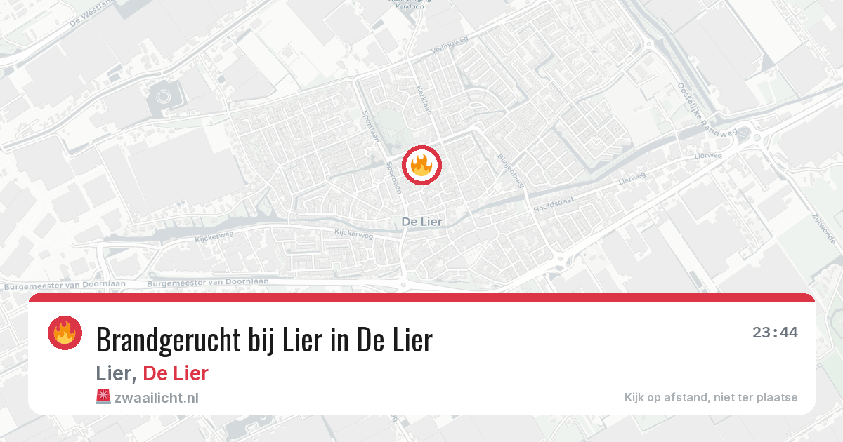 Brandgerucht bij Lier in De Lier — 15 feb 2026