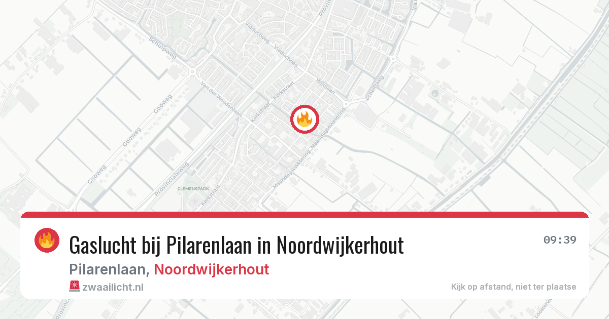 Gaslucht bij Pilarenlaan in Noordwijkerhout — 9 mrt 2026