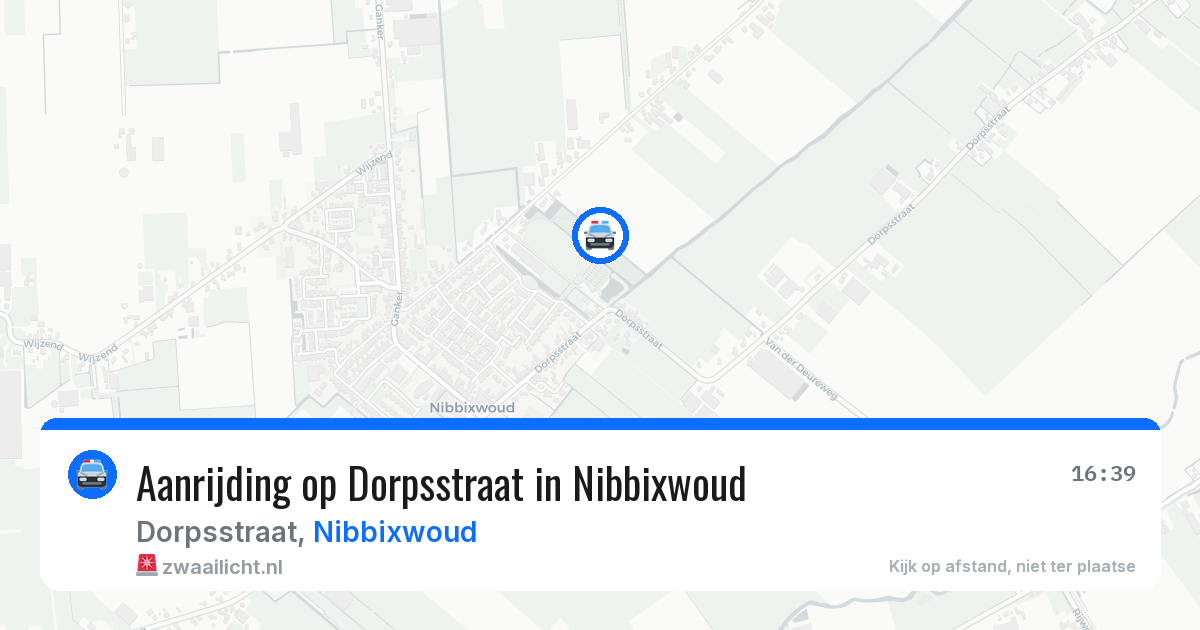 Aanrijding op Dorpsstraat in Nibbixwoud — 22 mrt 2026