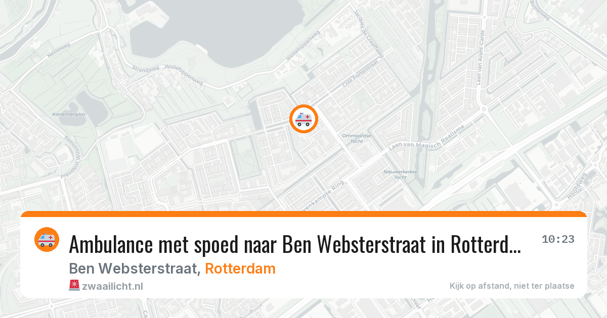 Ambulance met spoed naar Ben Websterstraat in Rotterdam — 22 jul 2026