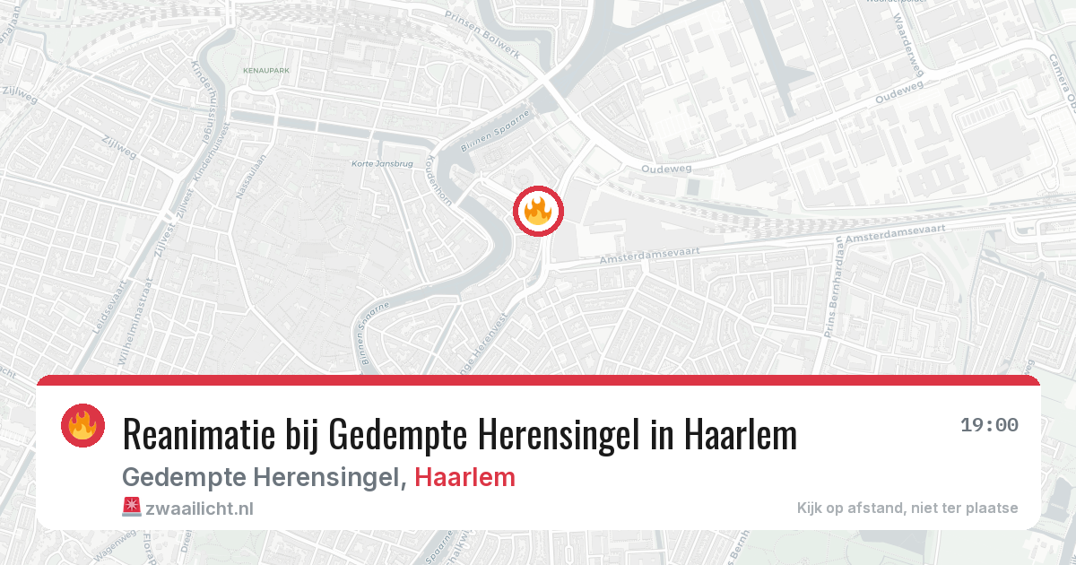 Reanimatie bij Gedempte Herensingel in Haarlem — 9 aug 2026