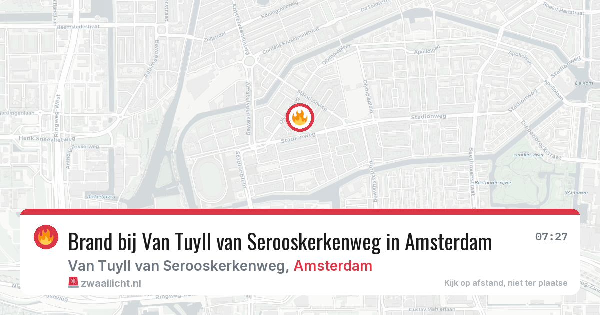 Brand bij Van Tuyll van Serooskerkenweg in Amsterdam — 12 jun 2026