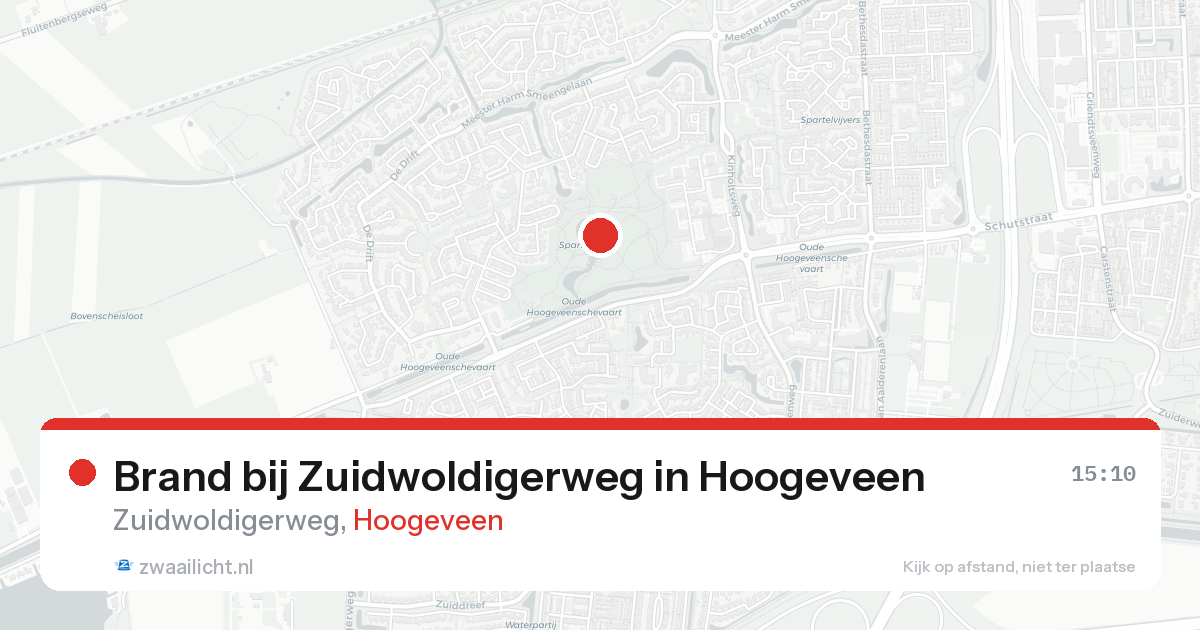 Brand bij Zuidwoldigerweg in Hoogeveen — 16 aug 2026