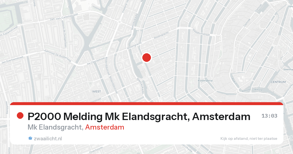 P2000 Melding Mk Elandsgracht, Amsterdam — 7 feb 2026