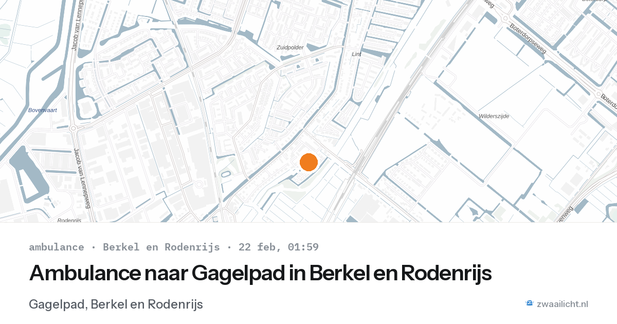 Ambulance naar Gagelpad in Berkel en Rodenrijs — 22 feb 2026