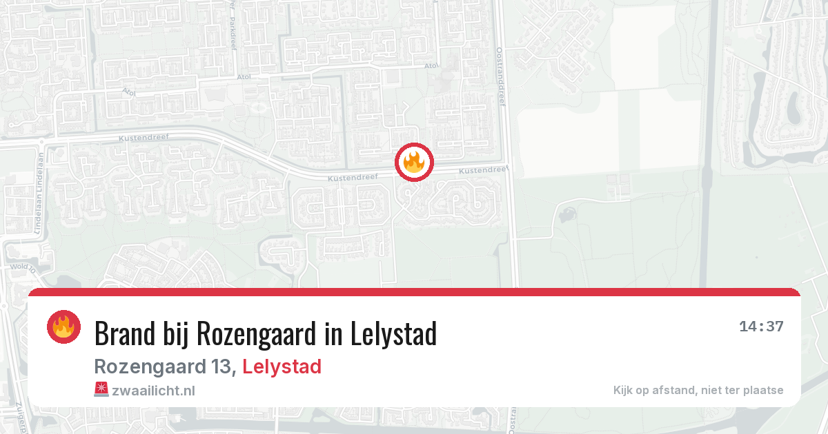 Brand bij Rozengaard in Lelystad — 19 jun 2026