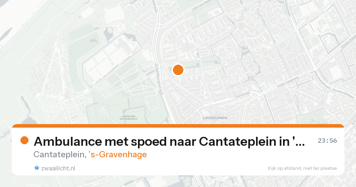 Ambulance met spoed naar Cantateplein in 's-Gravenhage — 23 aug 2026