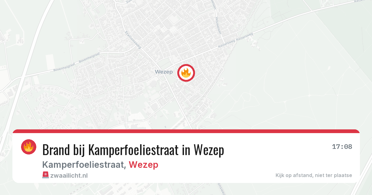 Brand bij Kamperfoeliestraat in Wezep — 8 jul 2026