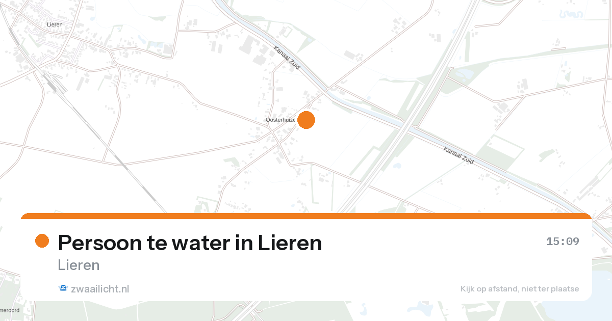 Persoon te water in Lieren — 13 aug 2026