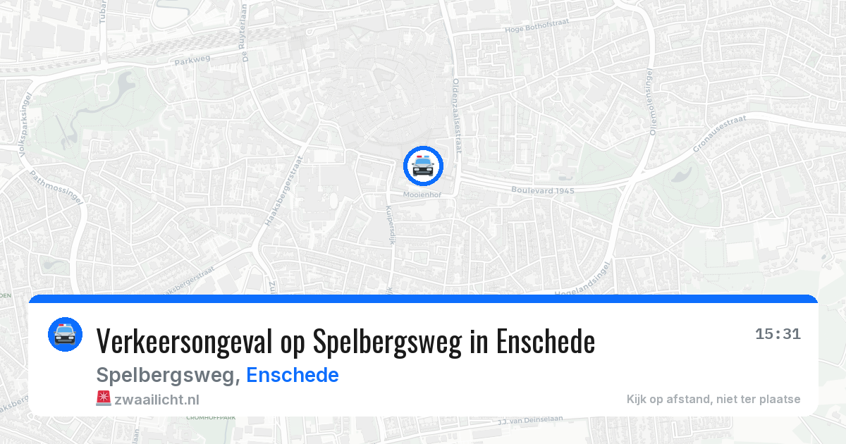 Verkeersongeval op Spelbergsweg in Enschede — 30 mei 2026