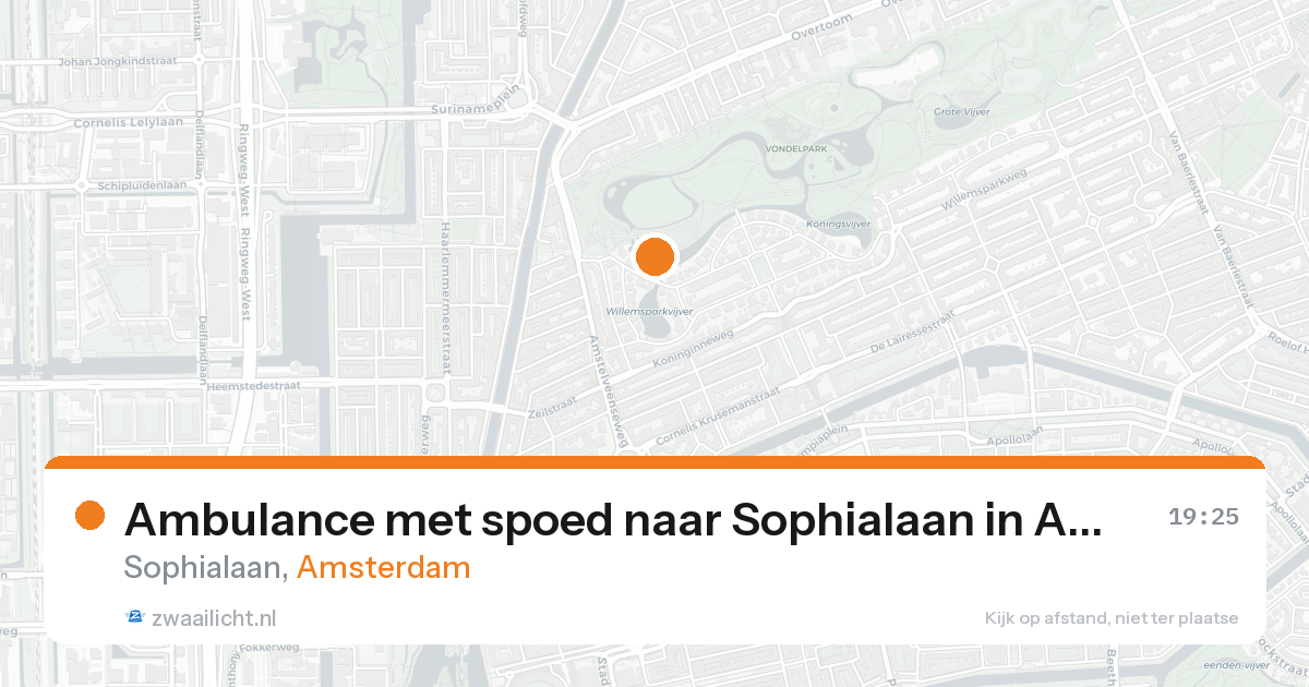 Ambulance met spoed naar Sophialaan in Amsterdam — 15 aug 2026