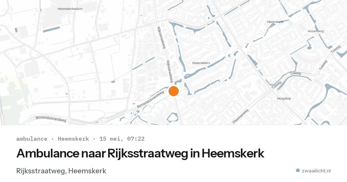 Ambulance naar Rijksstraatweg in Heemskerk — 15 mei 2026