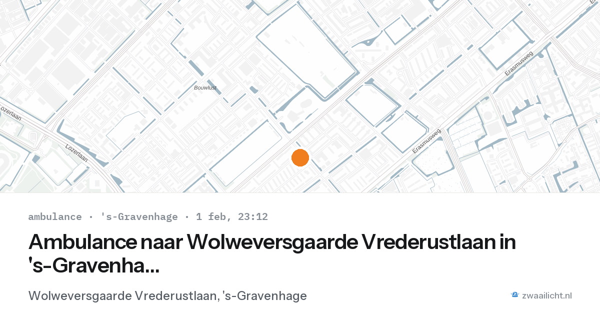 Ambulance naar Wolweversgaarde Vrederustlaan in 's-Gravenhage — 1 feb 2026