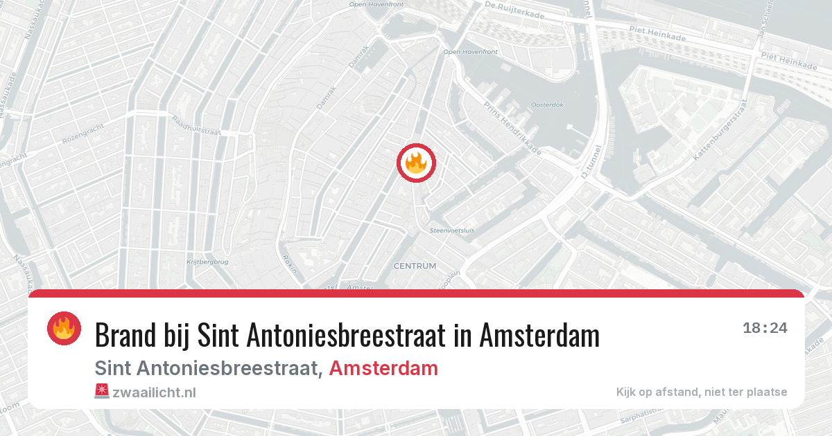 Brand bij Sint Antoniesbreestraat in Amsterdam — 30 mrt 2026