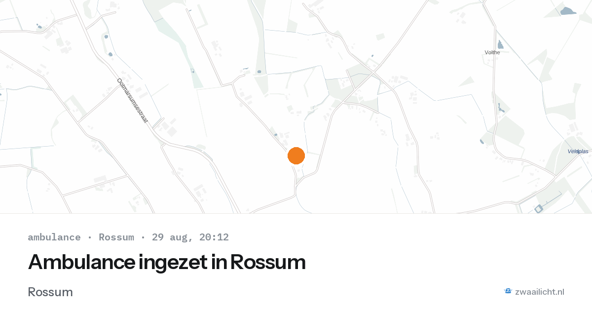 Ambulance ingezet in Rossum — 29 aug 2026