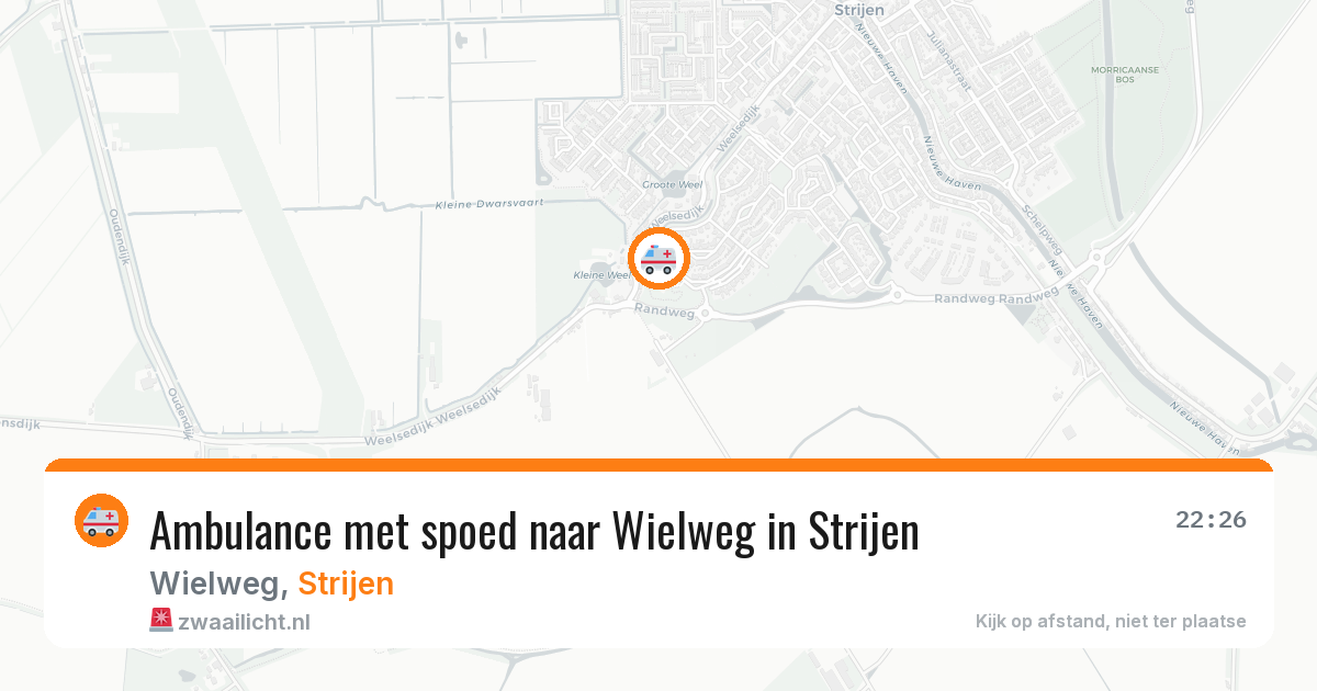 Ambulance met spoed naar Wielweg in Strijen — 22 apr 2026