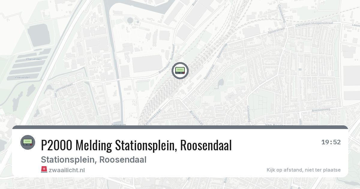P2000 Melding Stationsplein, Roosendaal — 14 aug 2026