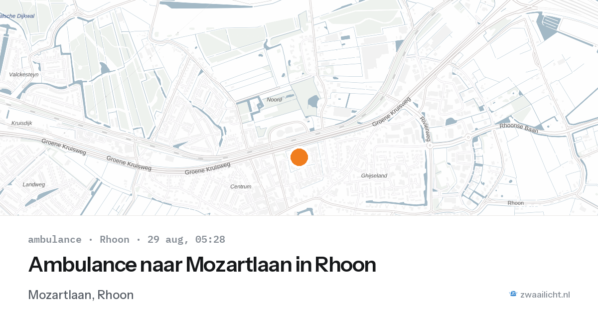 Ambulance naar Mozartlaan in Rhoon — 29 aug 2026