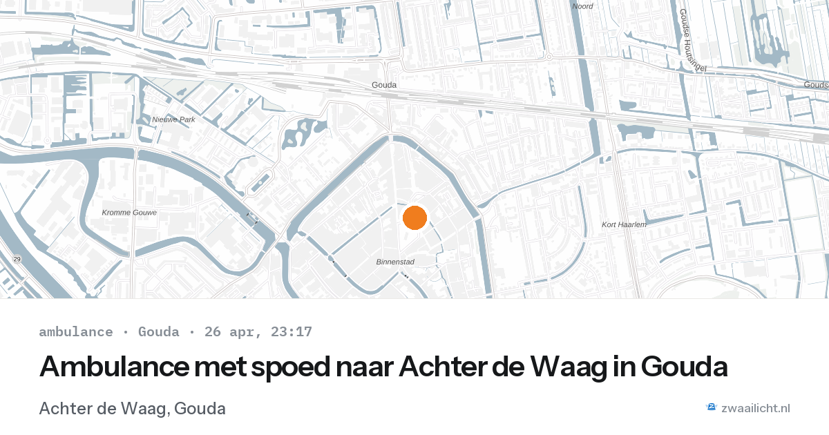 Ambulance met spoed naar Achter de Waag in Gouda — 26 apr 2026
