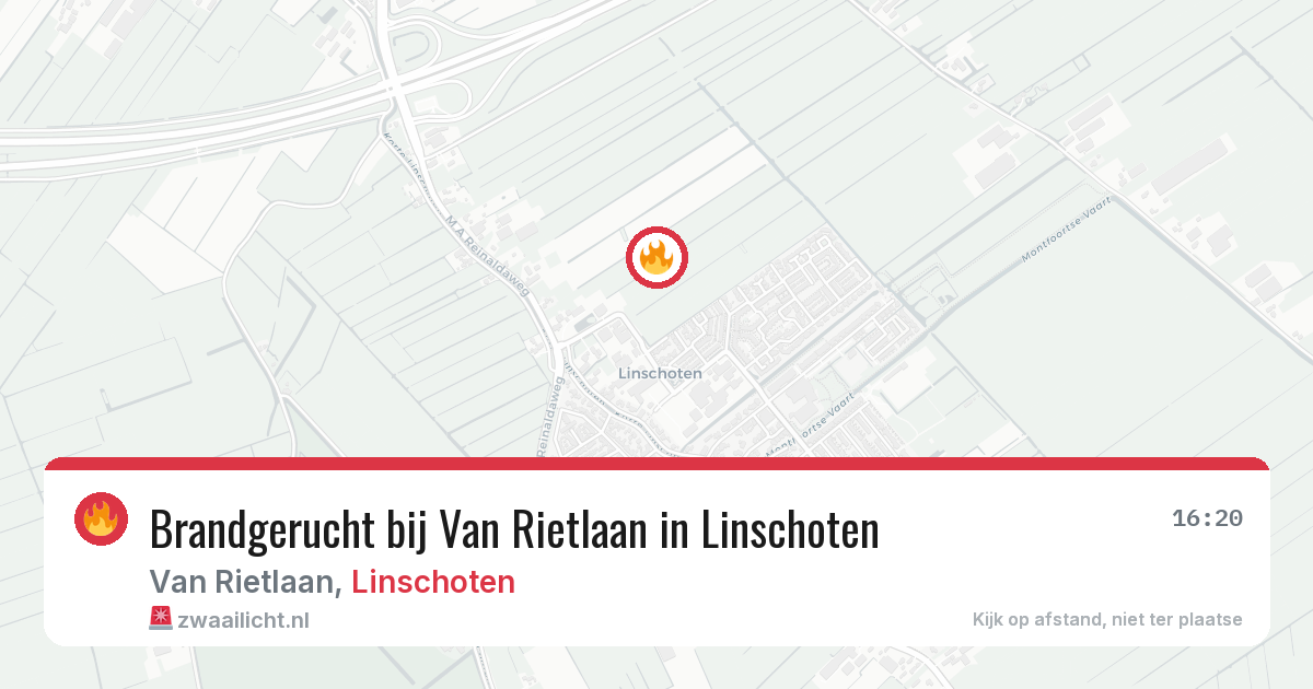 Brandgerucht bij Van Rietlaan in Linschoten — 8 jul 2026