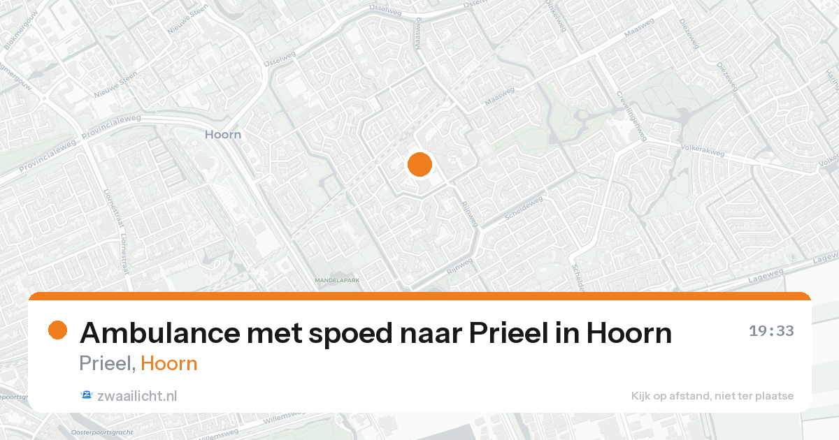 Ambulance met spoed naar Prieel in Hoorn — 16 aug 2026