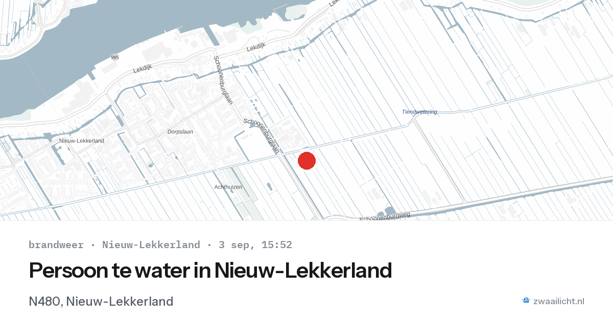 Persoon te water in Nieuw-Lekkerland — 3 sep 2026