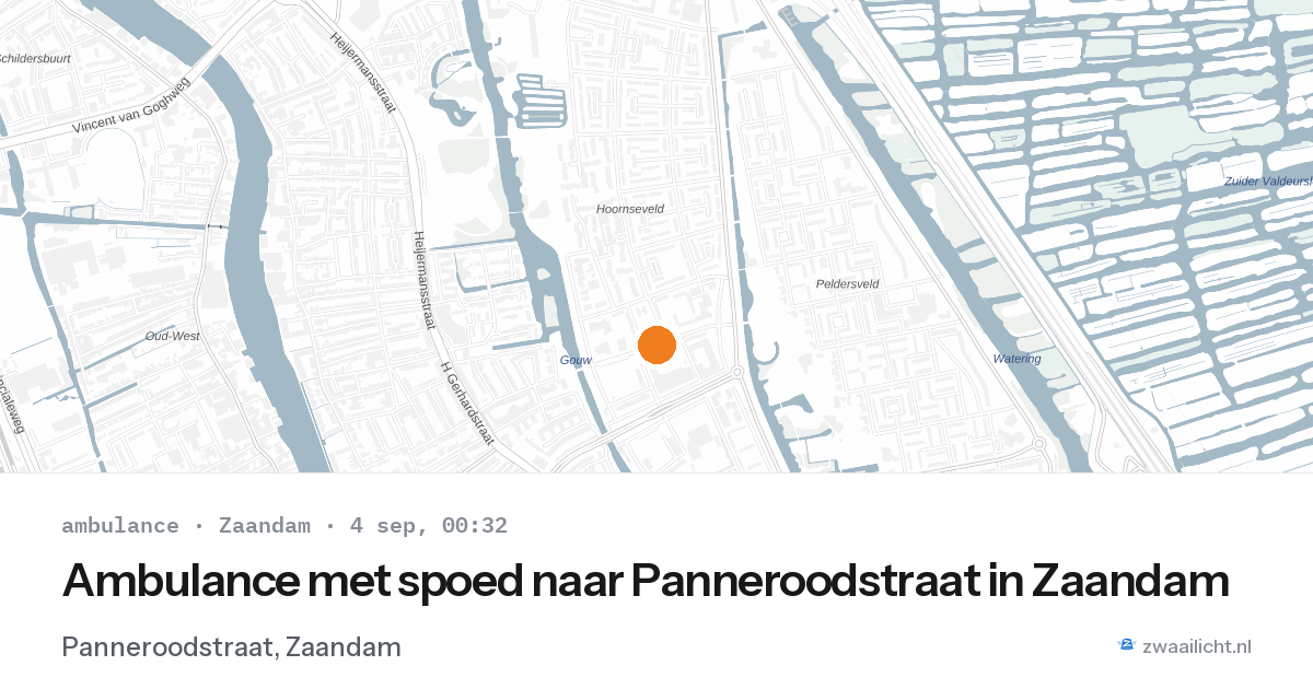 Ambulance met spoed naar Panneroodstraat in Zaandam — 3 sep 2026