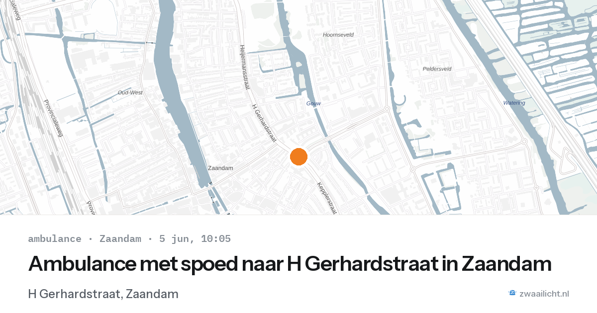 Ambulance met spoed naar H Gerhardstraat in Zaandam — 5 jun 2026