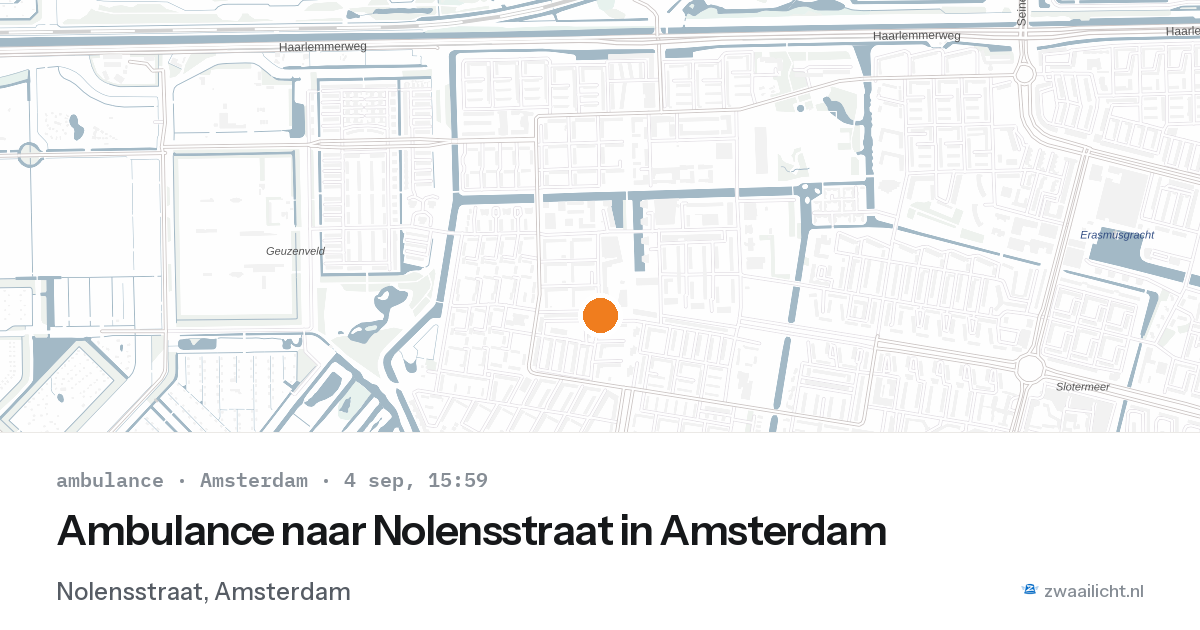 Ambulance naar Nolensstraat in Amsterdam — 4 sep 2026