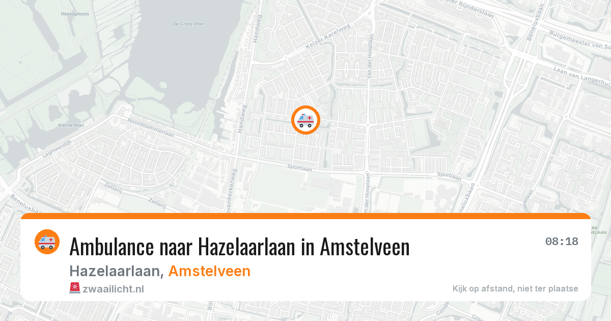 Ambulance naar Hazelaarlaan in Amstelveen — 25 mrt 2026
