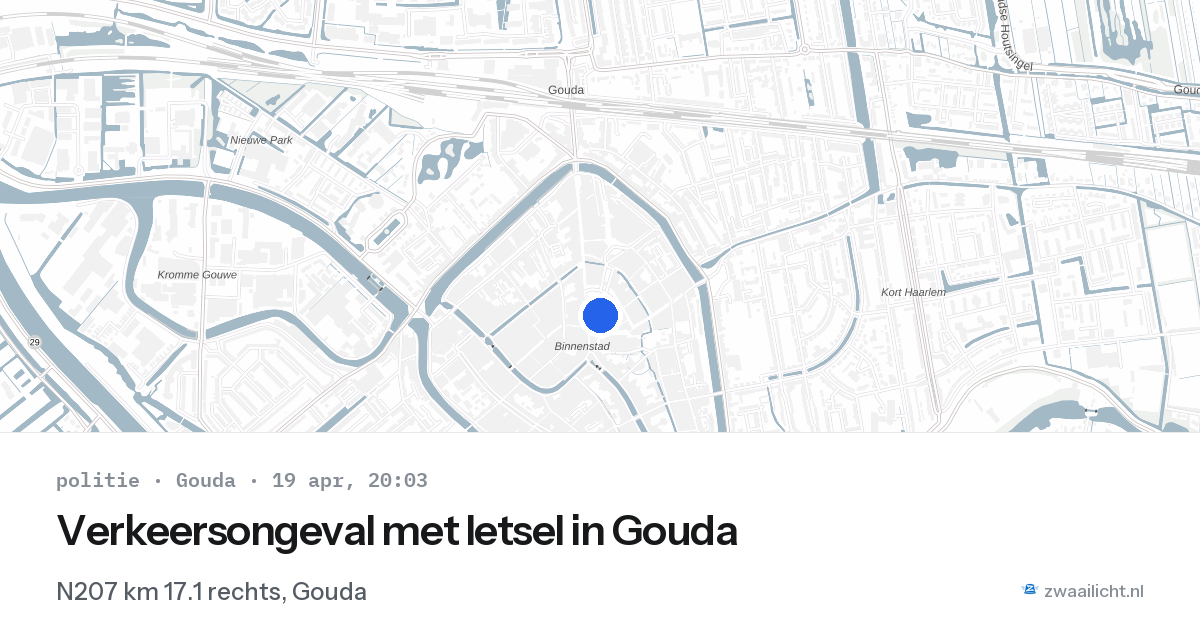 Verkeersongeval met letsel in Gouda — 19 apr 2026