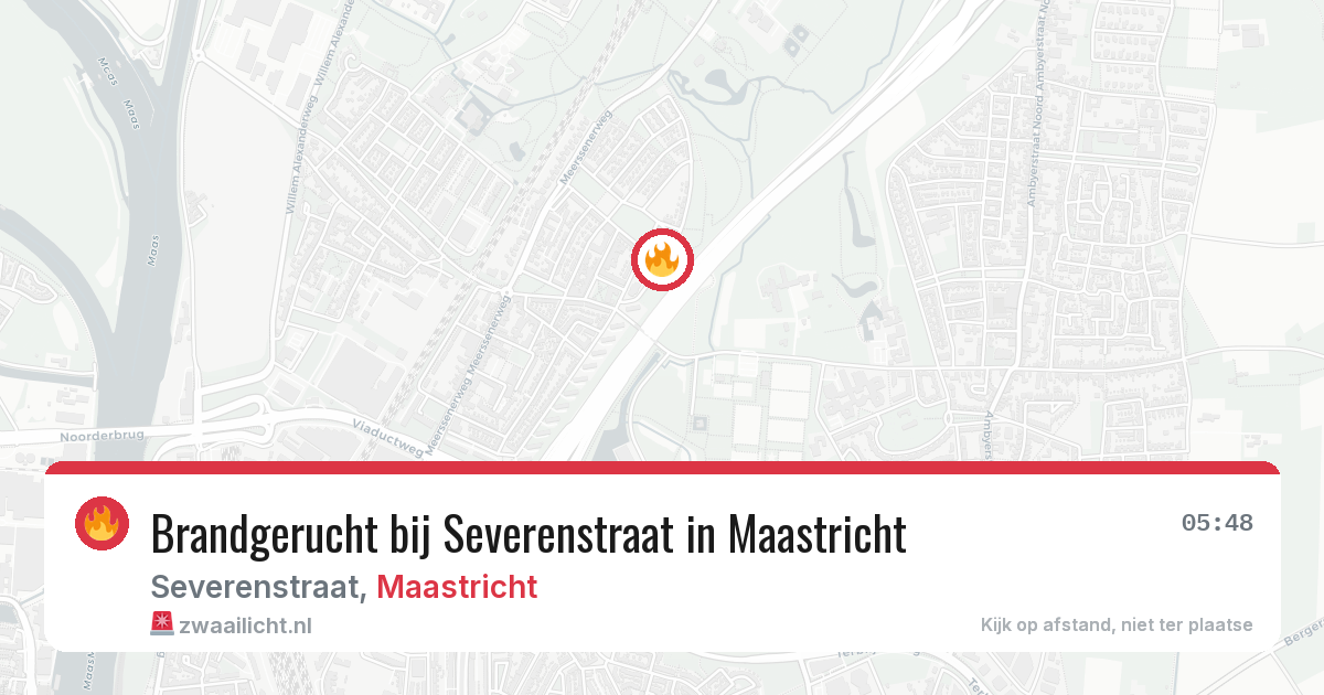 Brandgerucht bij Severenstraat in Maastricht — 25 jun 2026