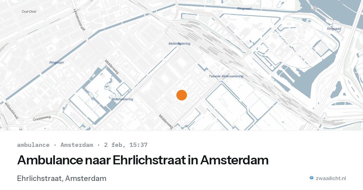 Ambulance naar Ehrlichstraat in Amsterdam — 2 feb 2026