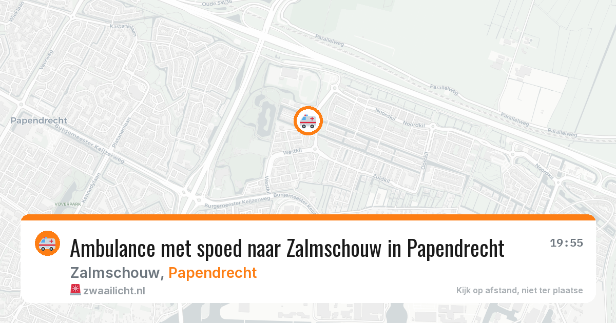 Ambulance met spoed naar Zalmschouw in Papendrecht — 20 jul 2026