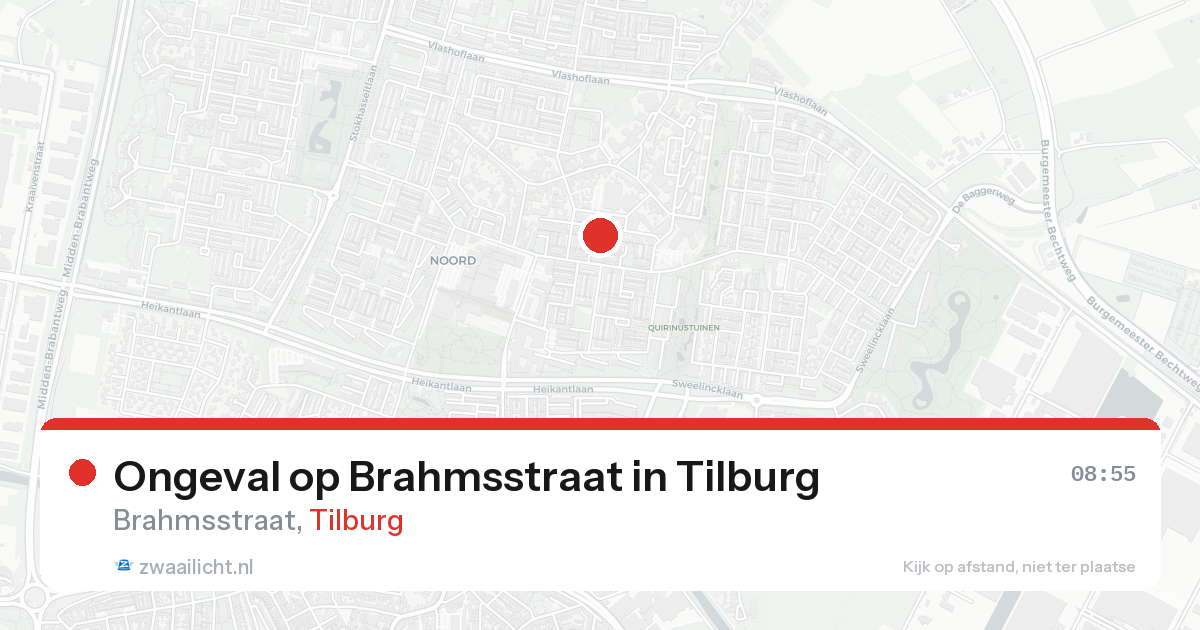 Ongeval op Brahmsstraat in Tilburg — 21 aug 2026