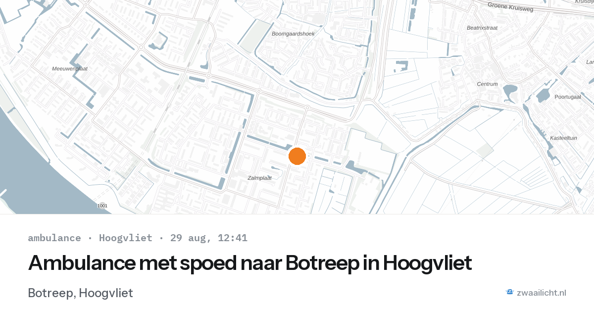 Ambulance met spoed naar Botreep in Hoogvliet — 29 aug 2026