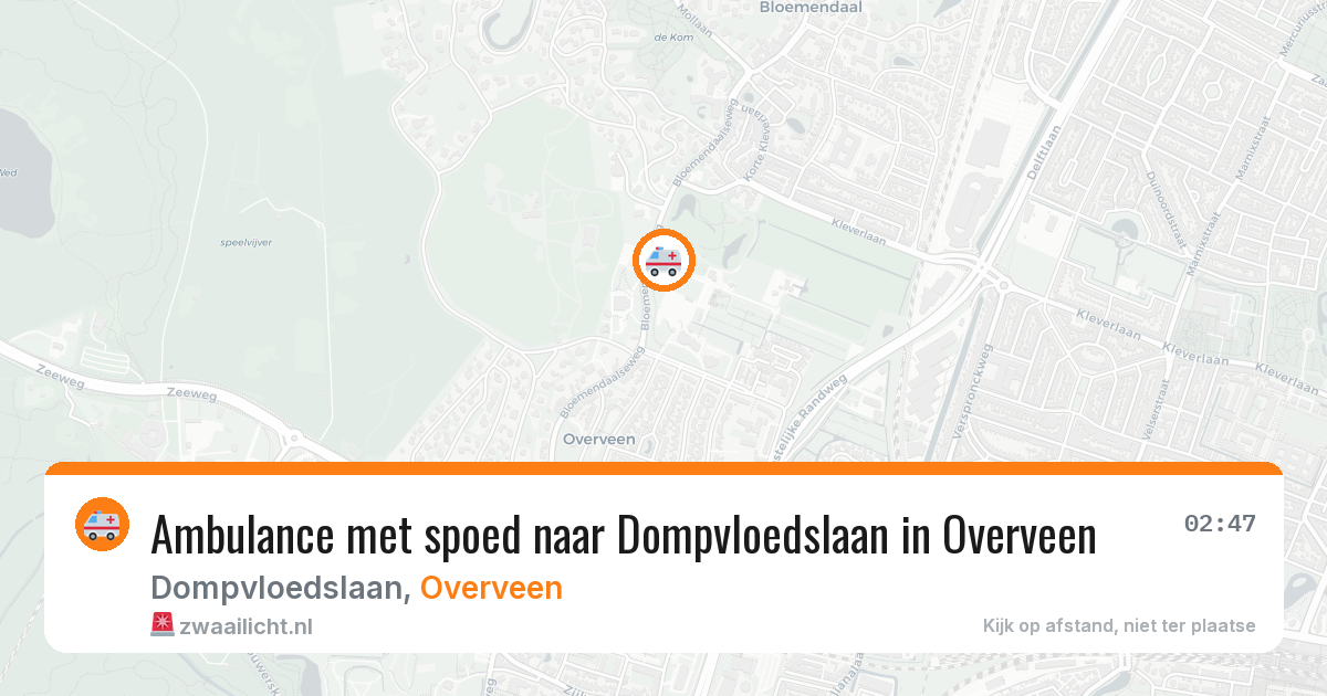 Ambulance met spoed naar Dompvloedslaan in Overveen — 4 aug 2026