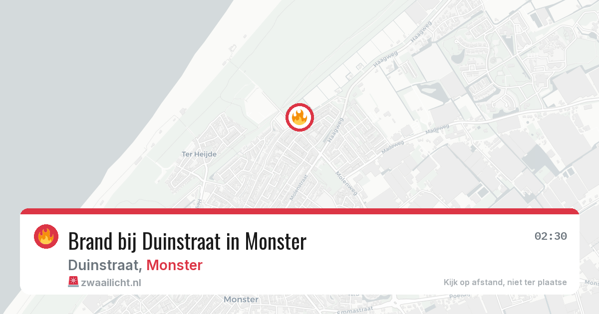 Brand bij Duinstraat in Monster — 27 jun 2026