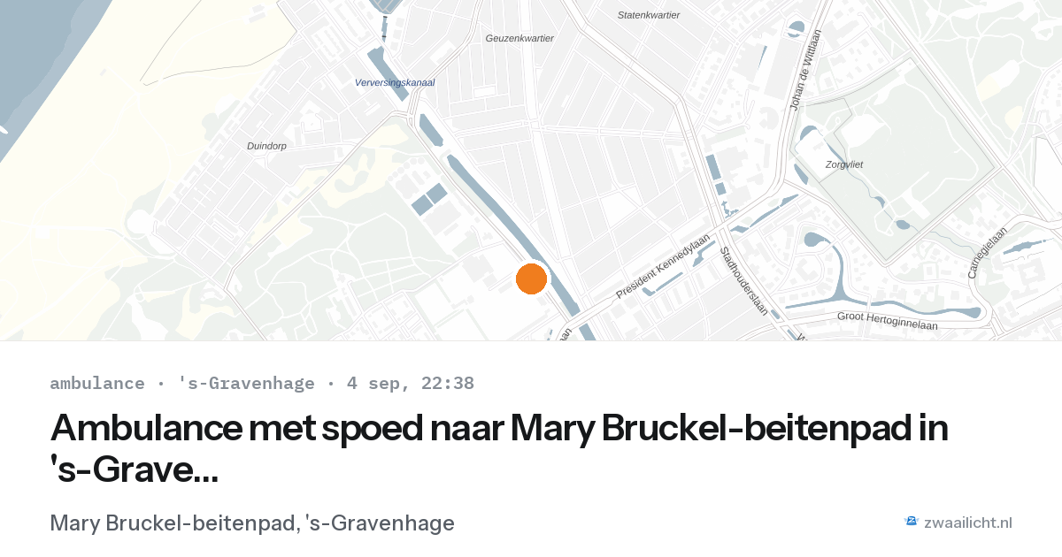 Ambulance met spoed naar Mary Bruckel-beitenpad in 's-Gravenhage — 4 sep 2026
