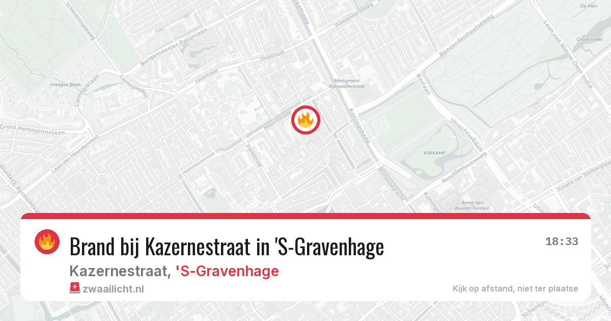 Brand bij Kazernestraat in 'S-Gravenhage — 20 mei 2026
