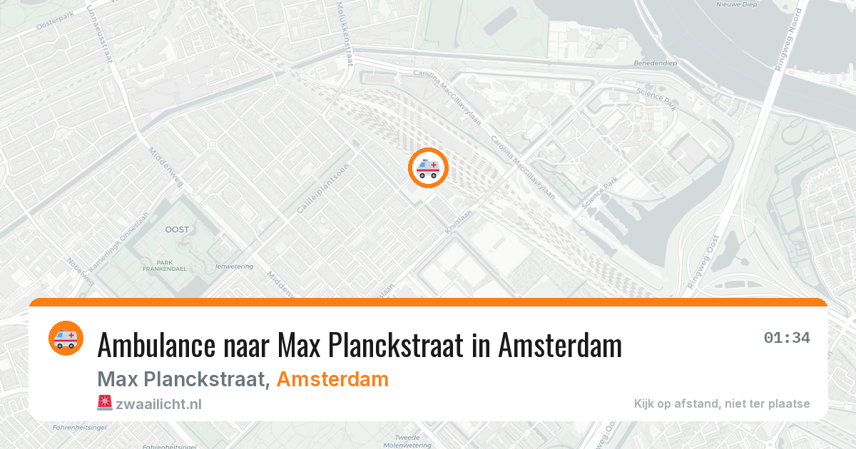 Ambulance naar Max Planckstraat in Amsterdam — 3 apr 2026