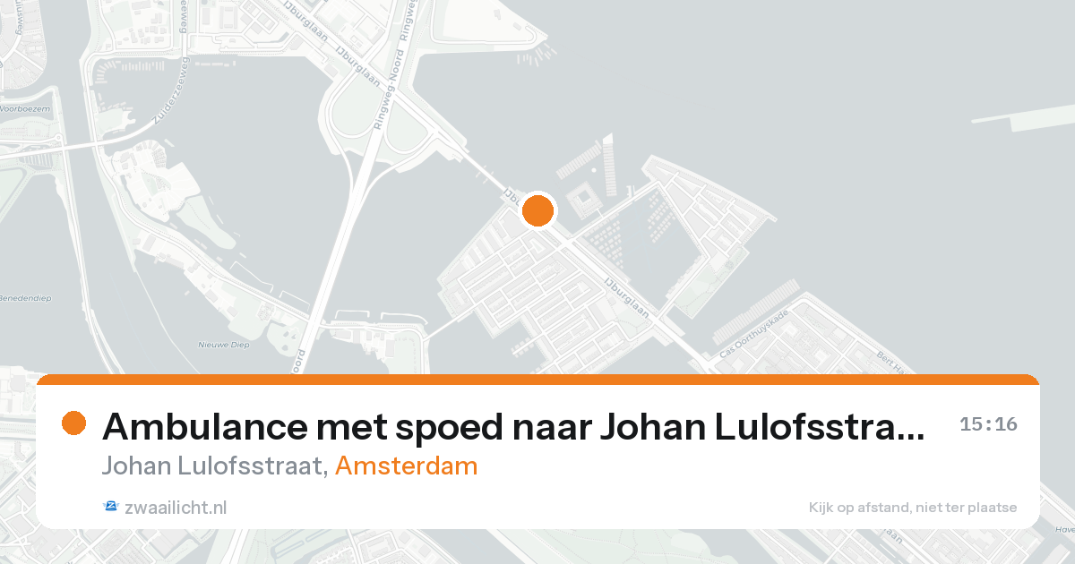 Ambulance met spoed naar Johan Lulofsstraat in Amsterdam — 18 aug 2026