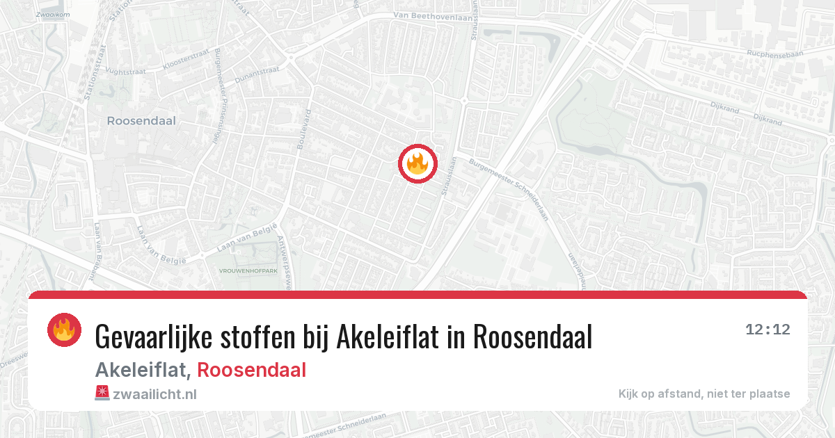 Gevaarlijke stoffen bij Akeleiflat in Roosendaal — 27 jun 2026