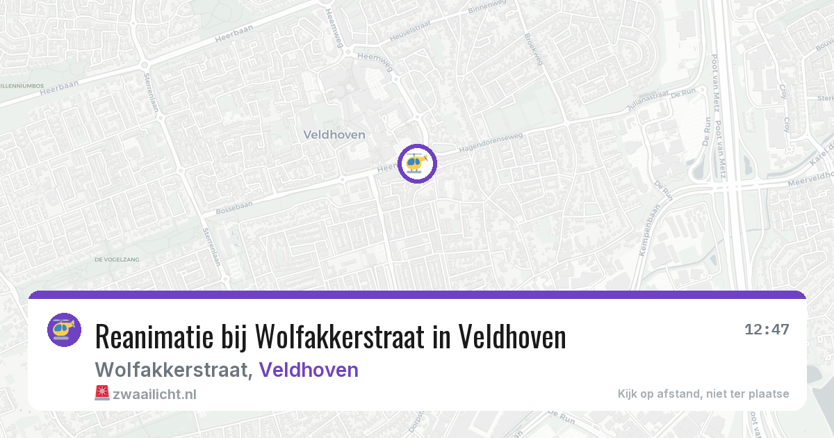 Reanimatie bij Wolfakkerstraat in Veldhoven — 6 aug 2026