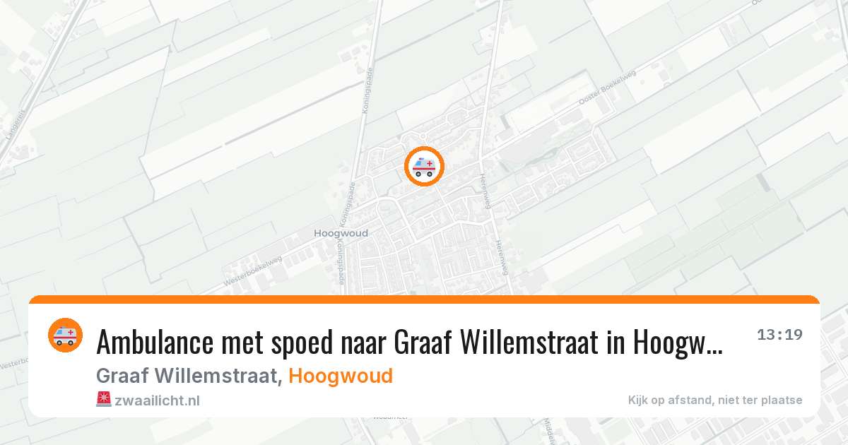 Ambulance met spoed naar Graaf Willemstraat in Hoogwoud — 17 jun 2026
