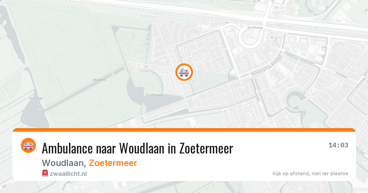 Ambulance naar Woudlaan in Zoetermeer — 8 aug 2026
