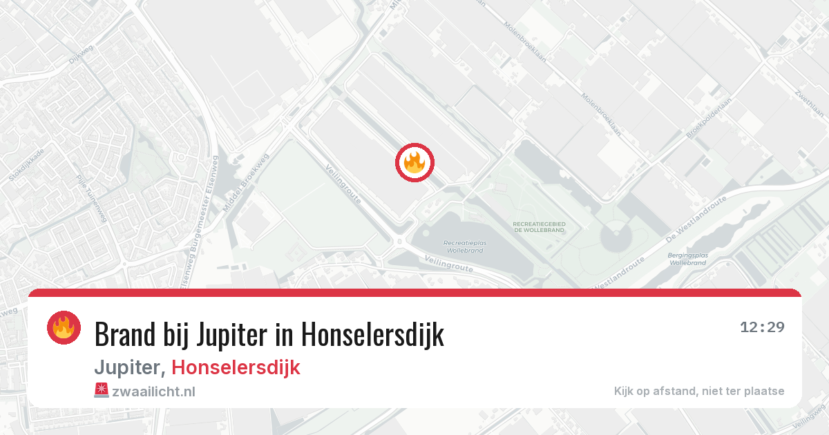 Brand bij Jupiter in Honselersdijk — 7 aug 2026